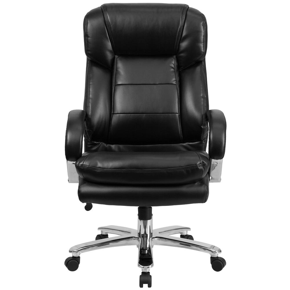 Big & Tall Office Chair | Black LeatherSoft Swivel Executive Desk Chair with Wheels - Mervyns