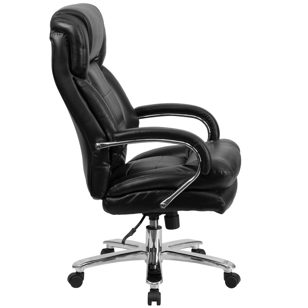 Big & Tall Office Chair | Black LeatherSoft Swivel Executive Desk Chair with Wheels - Mervyns