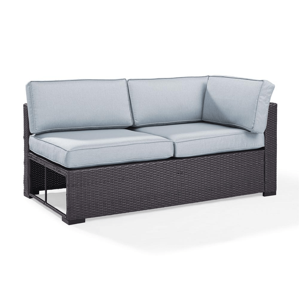 Biscayne Outdoor Wicker Sectional Loveseat Mist/Brown - Mervyns