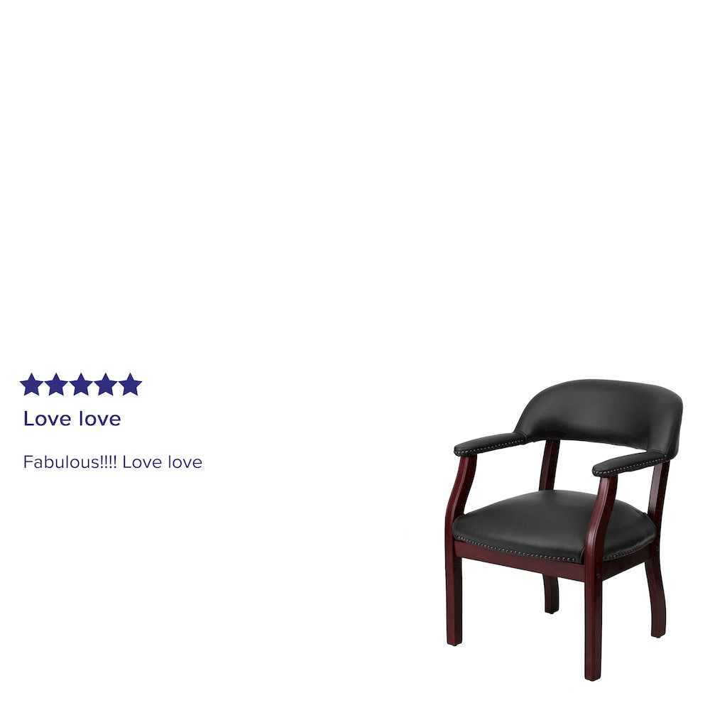Black LeatherSoft Conference Chair with Accent Nail Trim - Mervyns