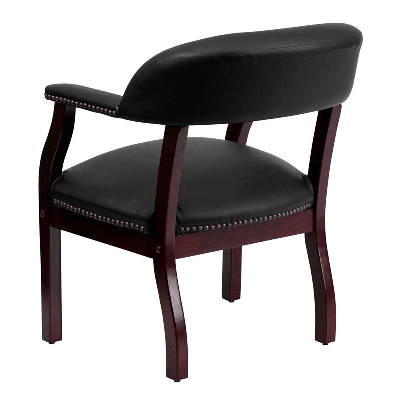 Black LeatherSoft Conference Chair with Accent Nail Trim - Mervyns