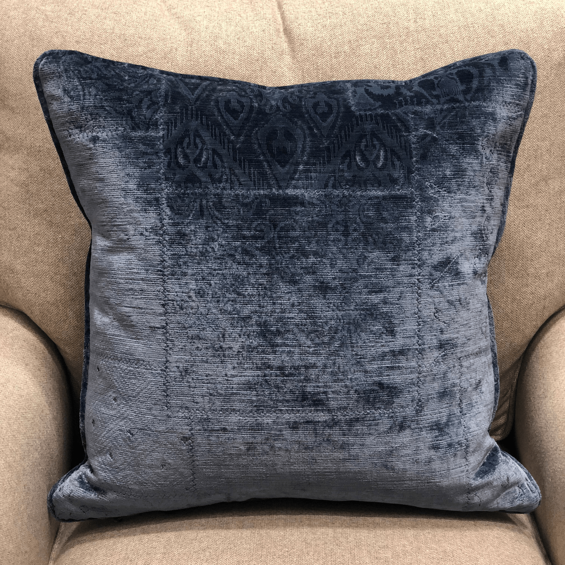 Bleu Velour Blue Luxury Throw Pillow - Mervyns