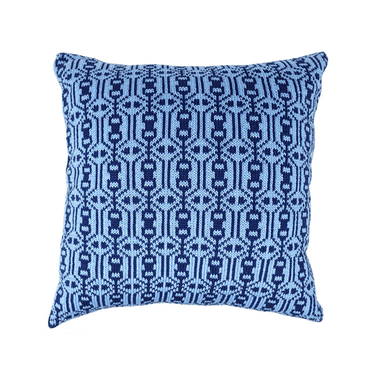 Blue Nordic Pattern Pillow, 14" - Mervyns