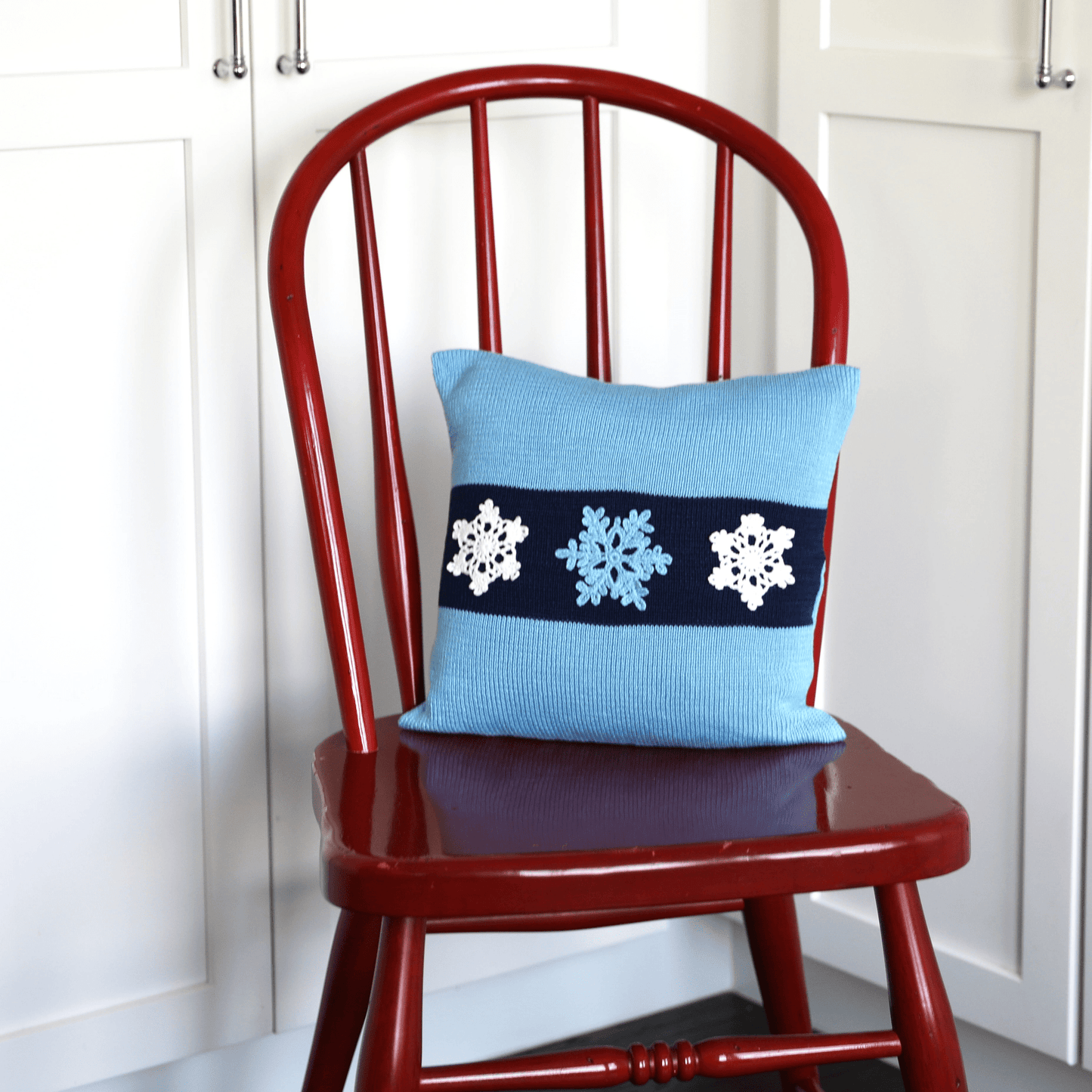 Blue Snowflake Pillow, 12" - Mervyns