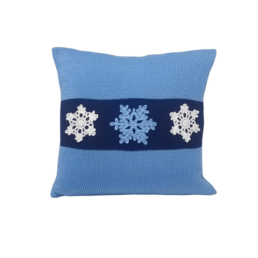 Blue Snowflake Pillow, 12" - Mervyns