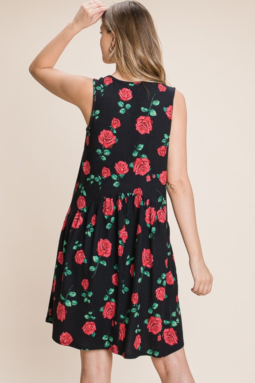 BOMBOM Floral Ruched Tank Dress - Mervyns