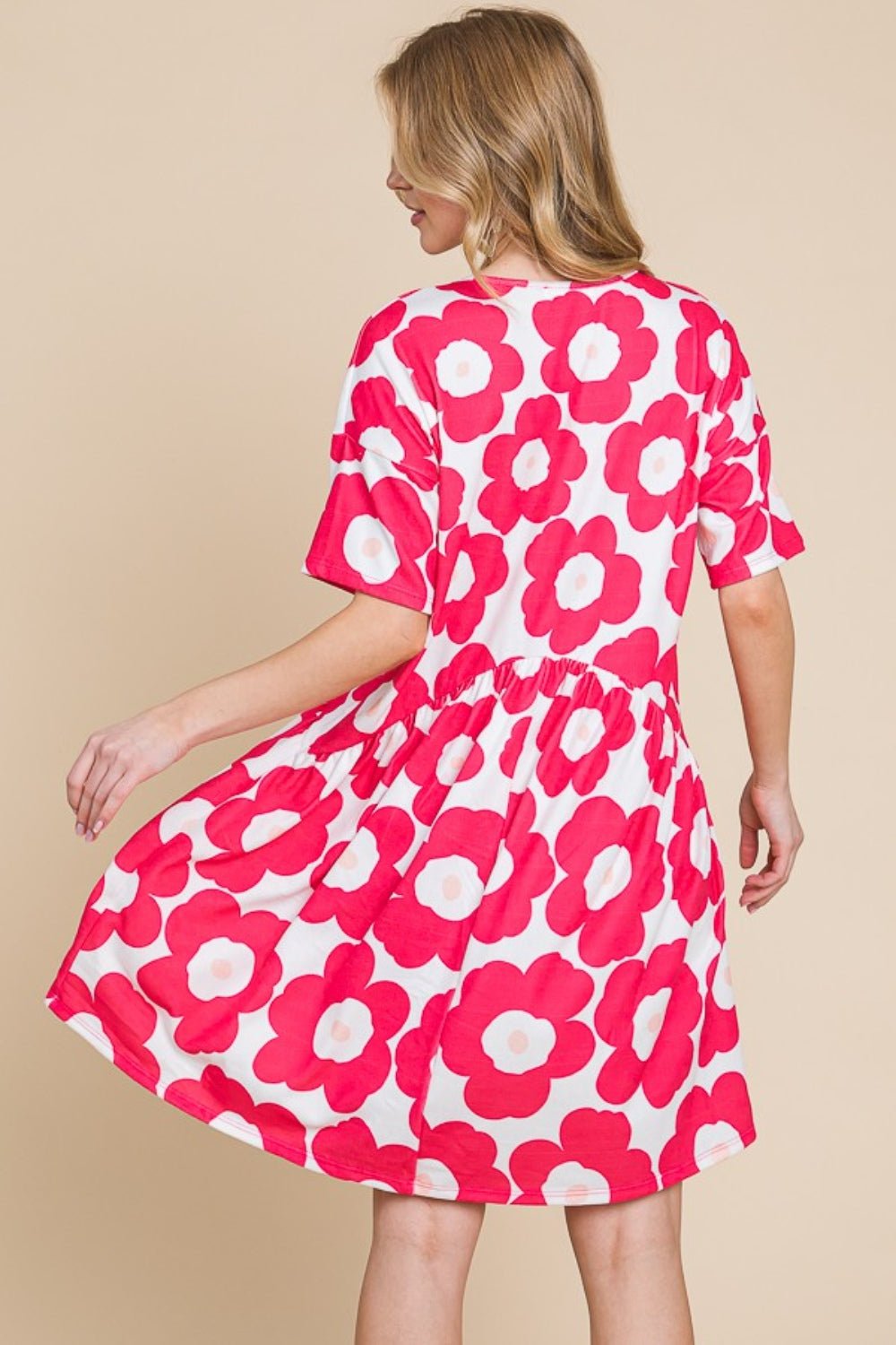 BOMBOM Flower Print Ruched Dress - Mervyns