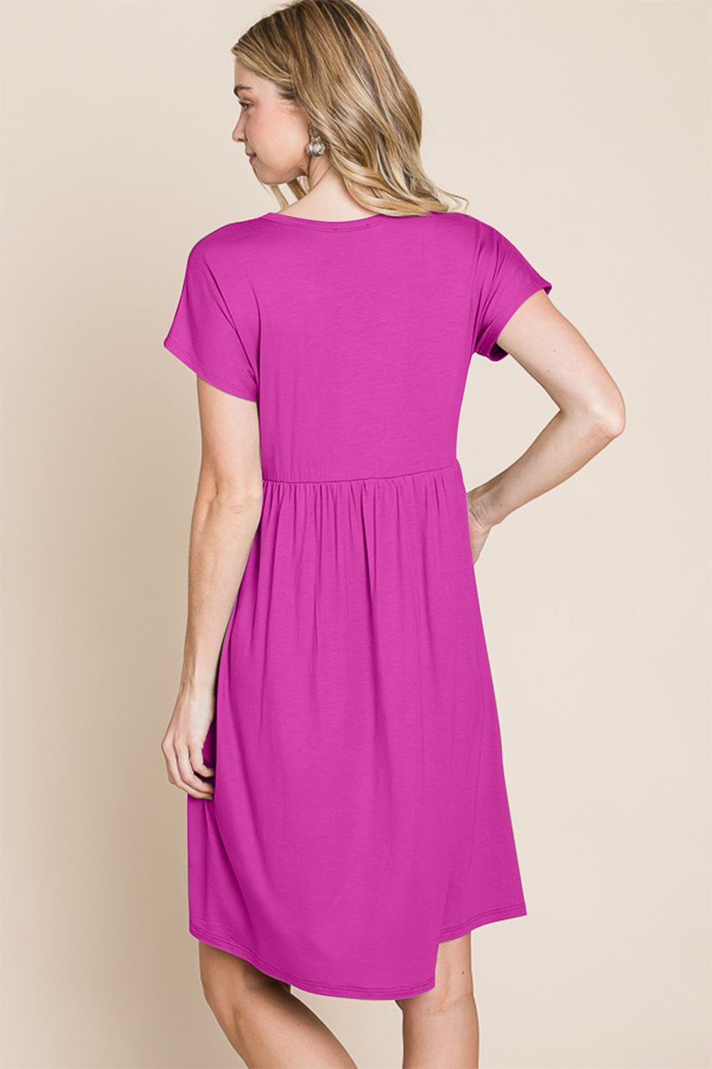 BOMBOM V - Neck Short Sleeve Dress - Mervyns