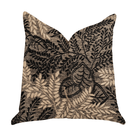 Bonzai Ebony Floral Throw Pillow in Black and Brown - Mervyns