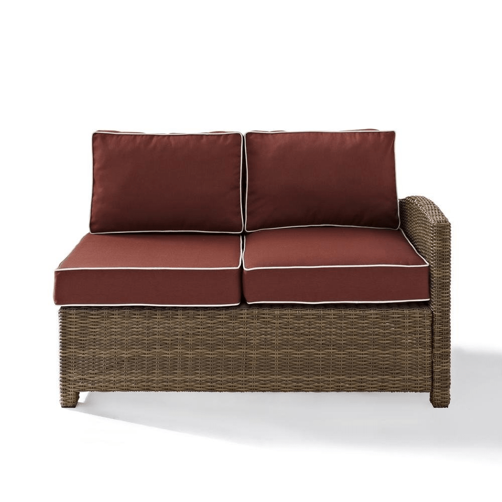 Bradenton Outdoor Wicker Sectional Right Side Loveseat Sangria/Weathered Brown - Mervyns