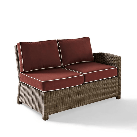 Bradenton Outdoor Wicker Sectional Right Side Loveseat Sangria/Weathered Brown - Mervyns