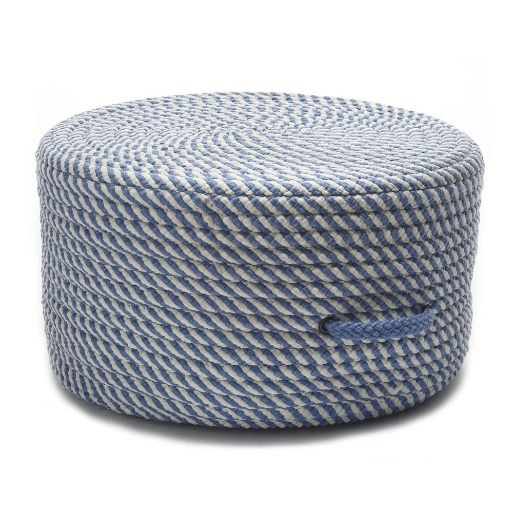 Bright Twist Pouf Blue Ice/White 20"x20"x11" - Mervyns