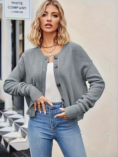 Button Up Dropped Shoulder Cardigan - Mervyns