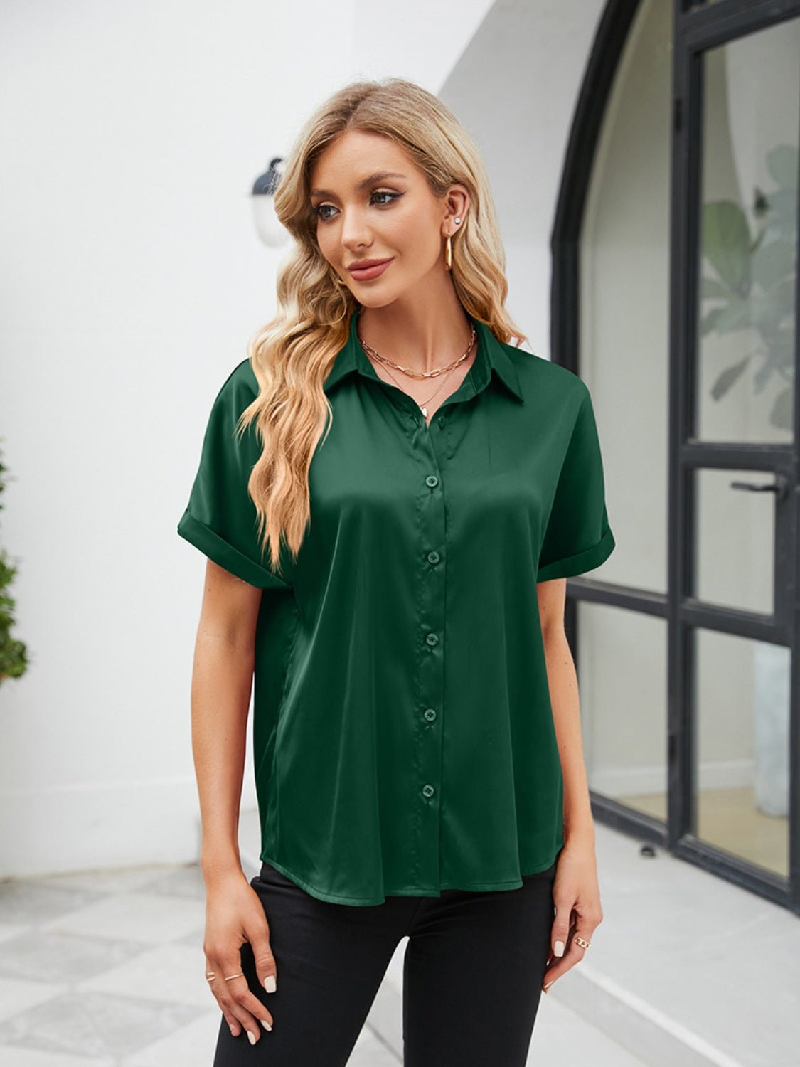 Button Up Short Sleeve Shirt - Mervyns