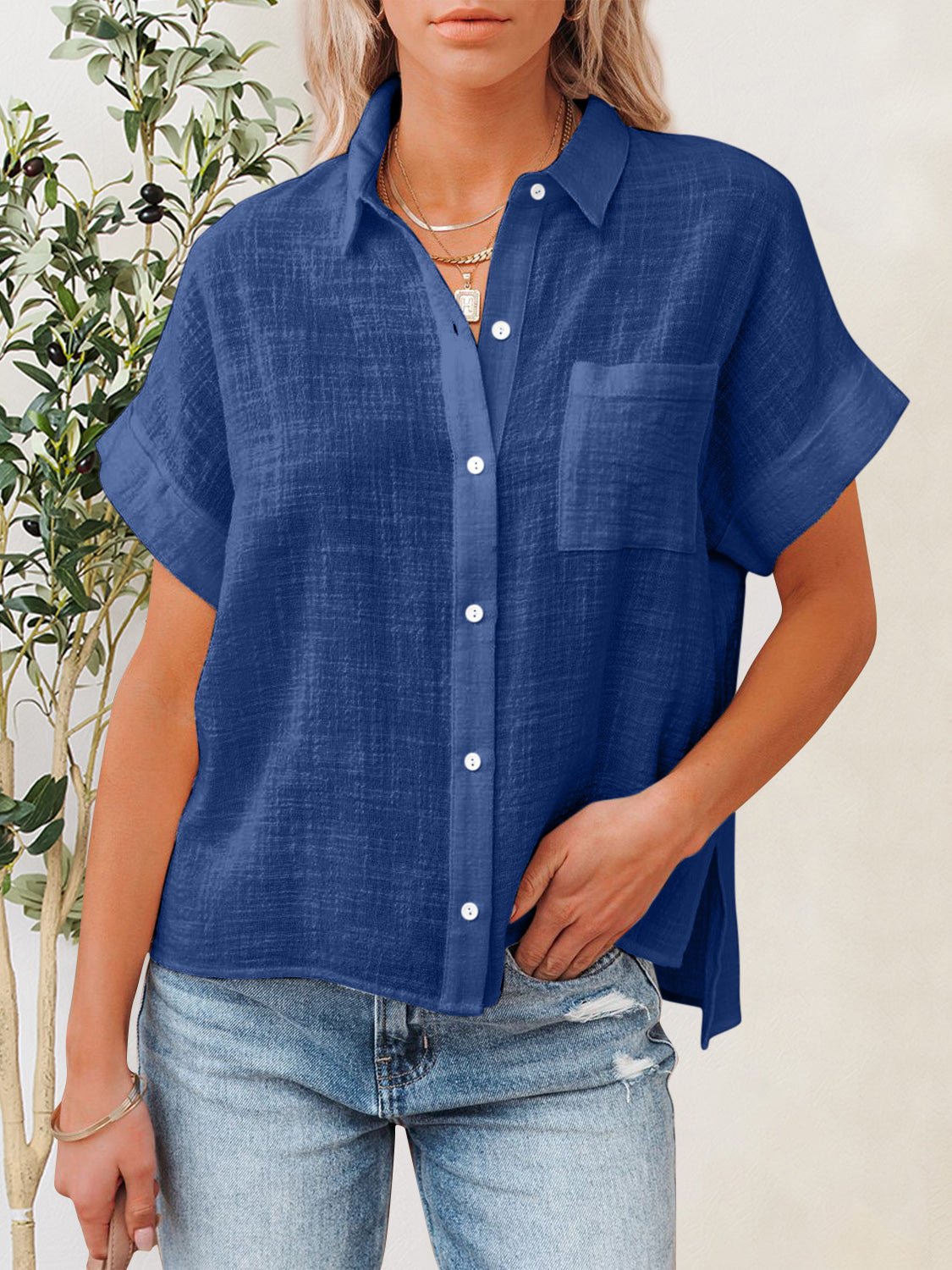 Button Up Short Sleeve Shirt - Mervyns