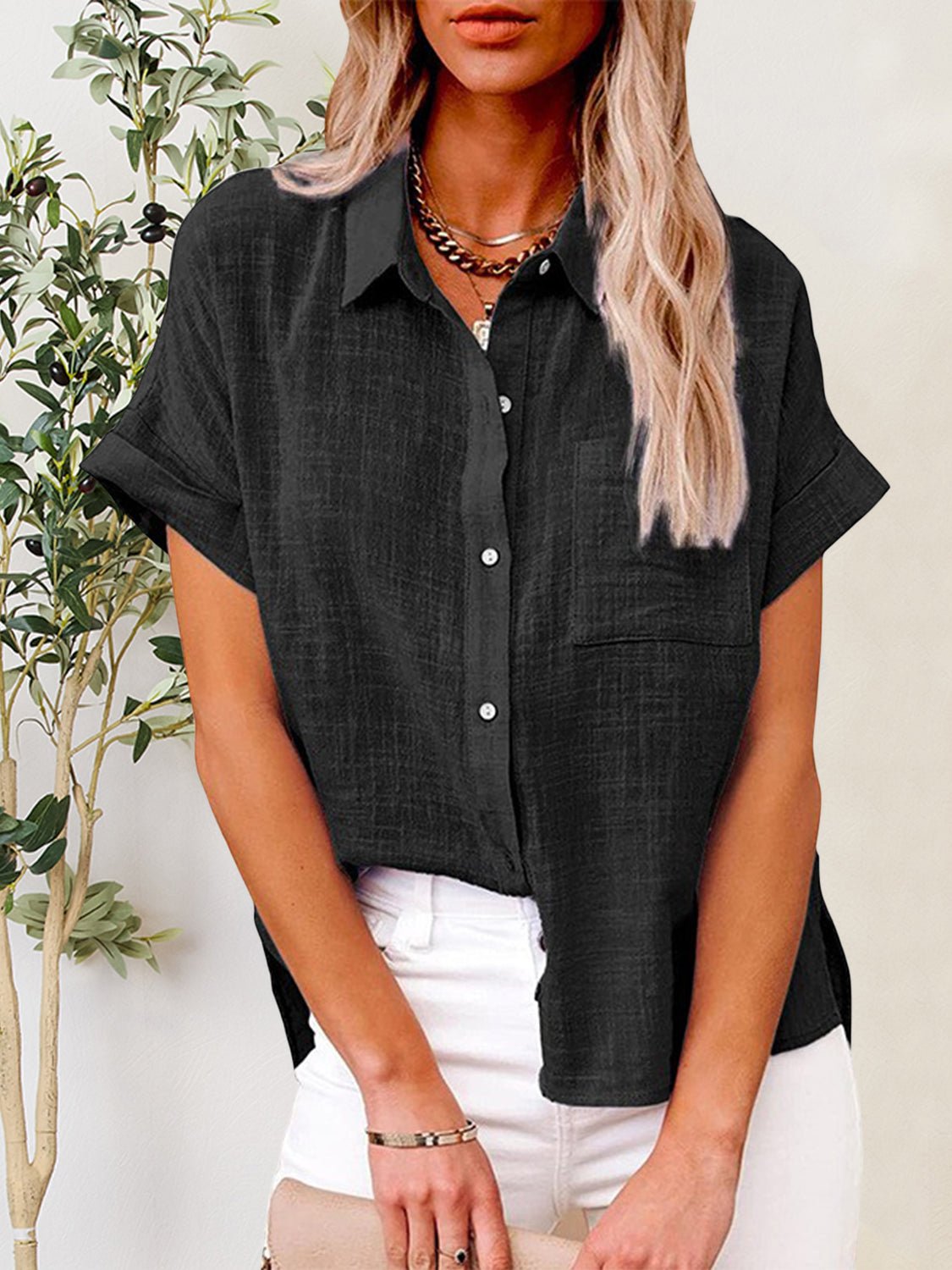 Button Up Short Sleeve Shirt - Mervyns