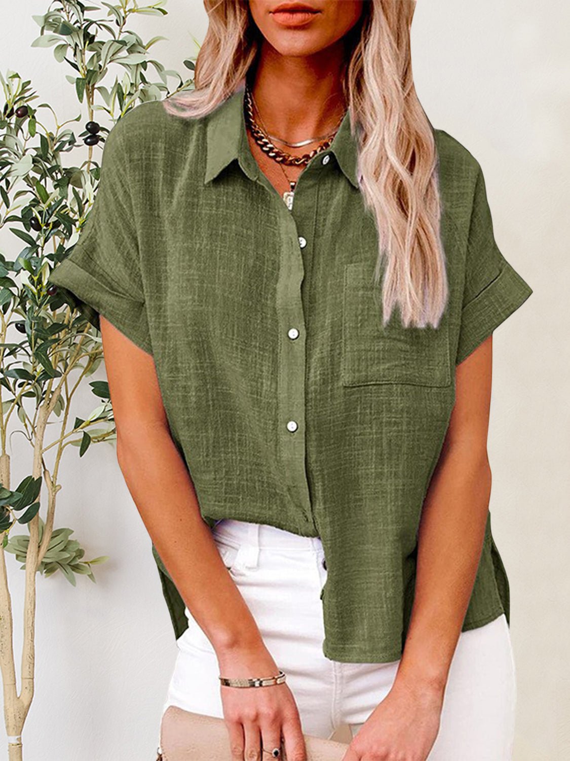 Button Up Short Sleeve Shirt - Mervyns