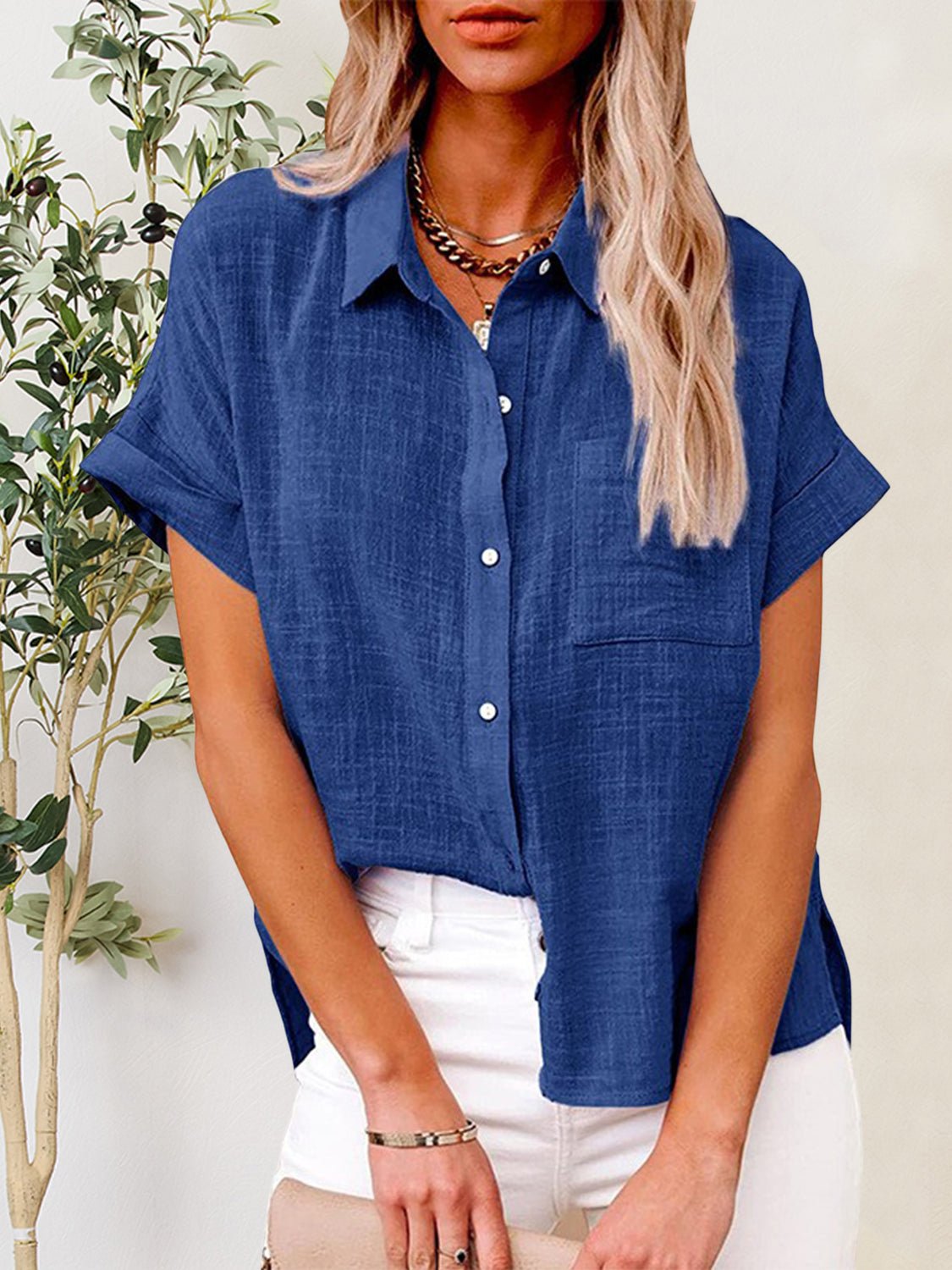 Button Up Short Sleeve Shirt - Mervyns