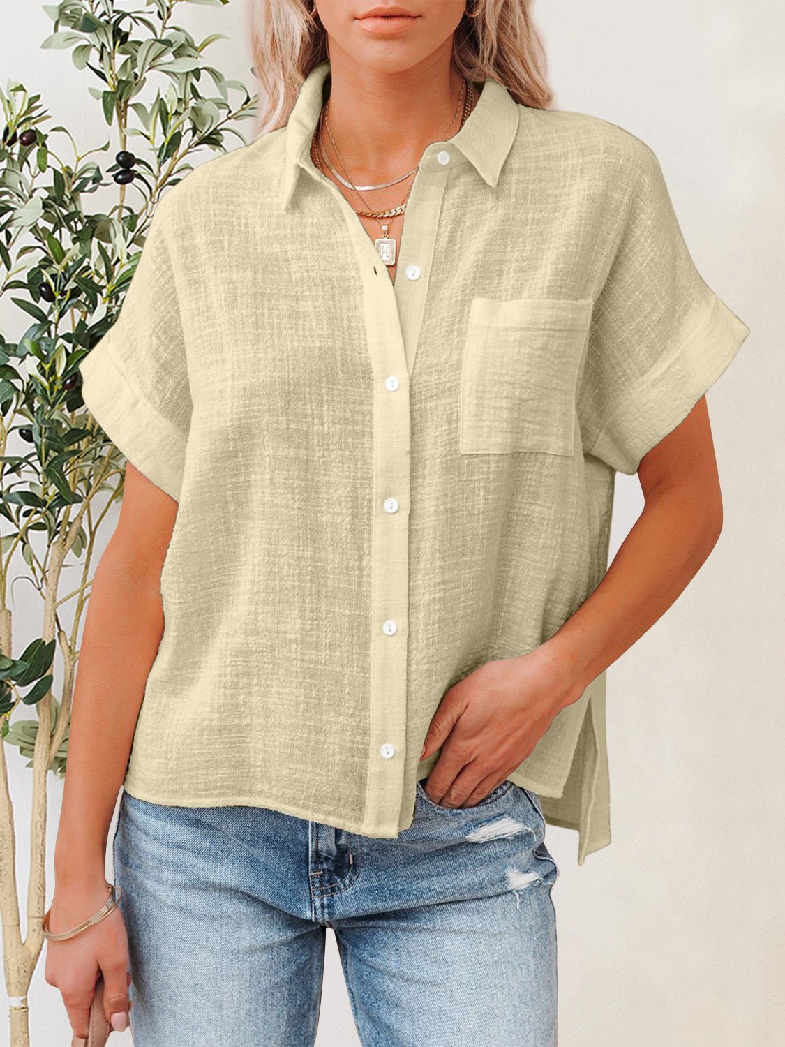 Button Up Short Sleeve Shirt - Mervyns