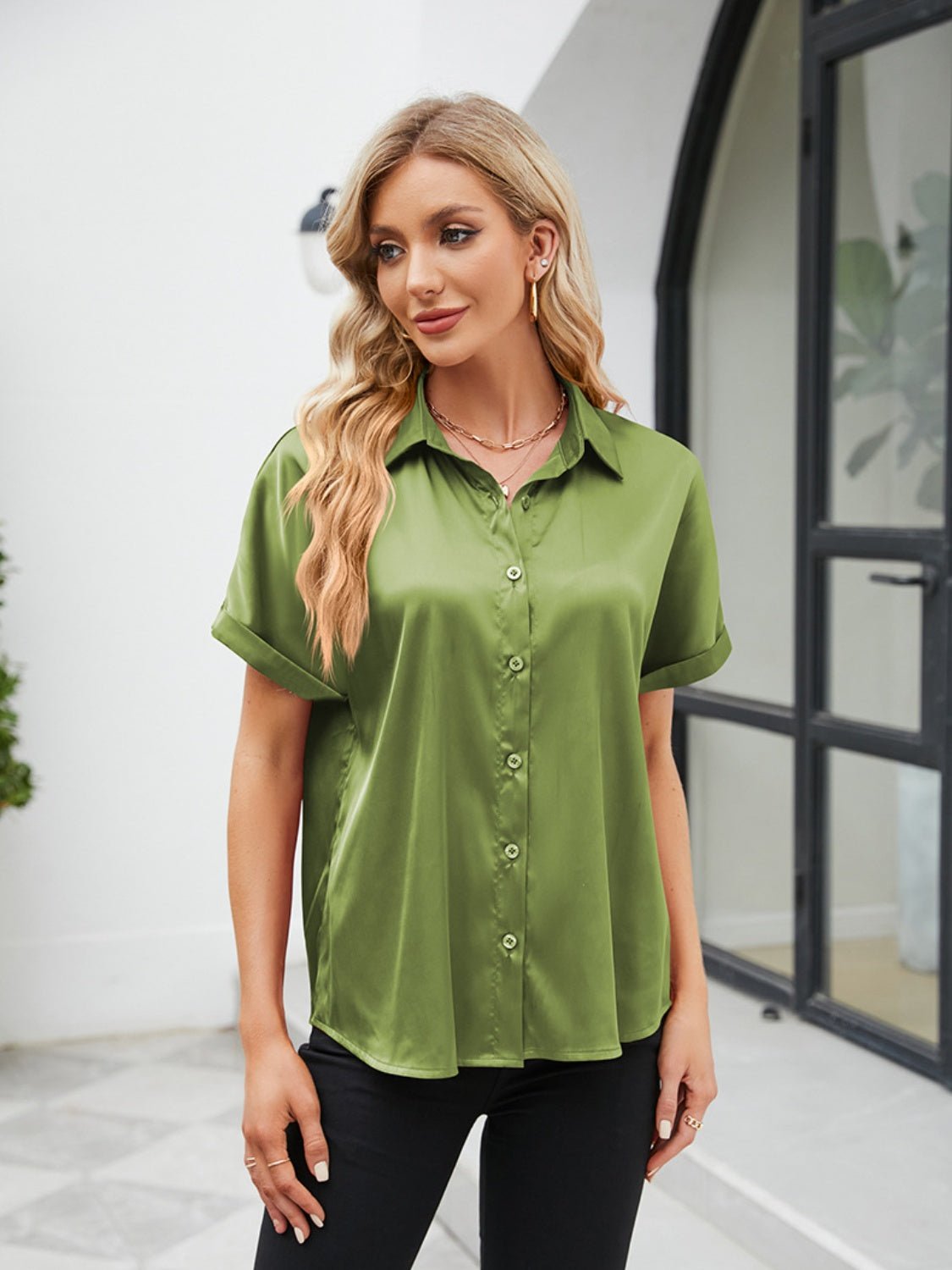 Button Up Short Sleeve Shirt - Mervyns