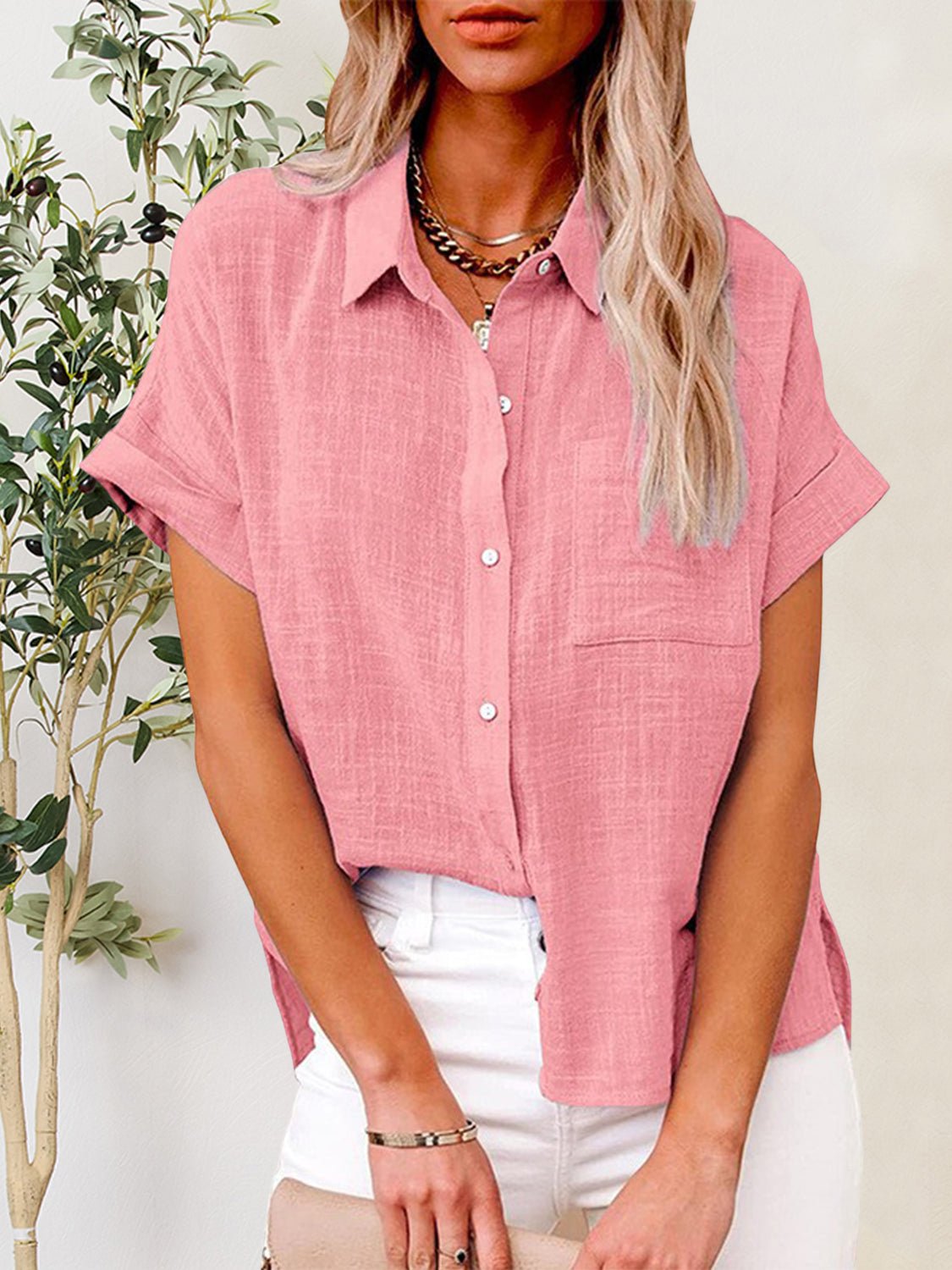 Button Up Short Sleeve Shirt - Mervyns