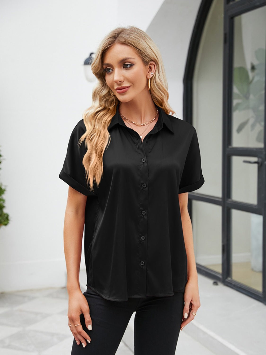 Button Up Short Sleeve Shirt - Mervyns