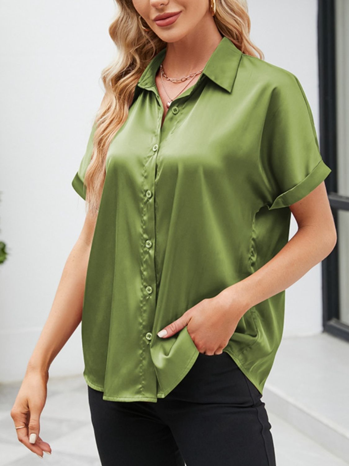 Button Up Short Sleeve Shirt - Mervyns