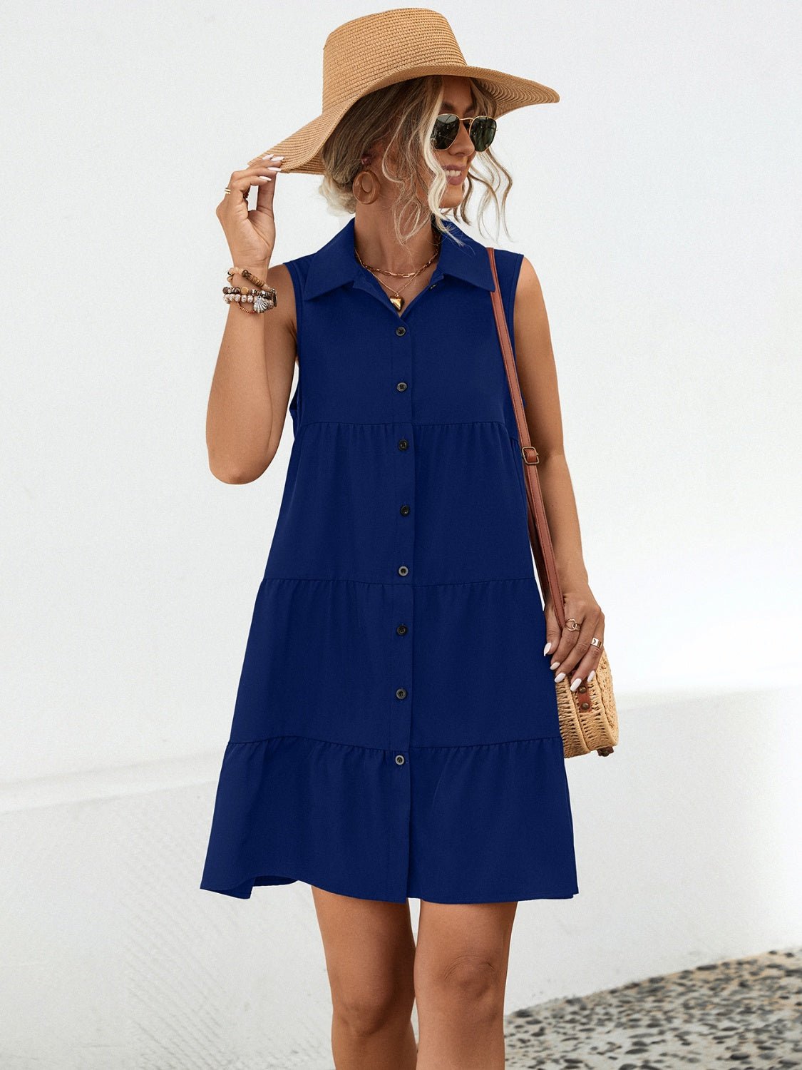 Button Up Sleeveless Mini Dress - Mervyns