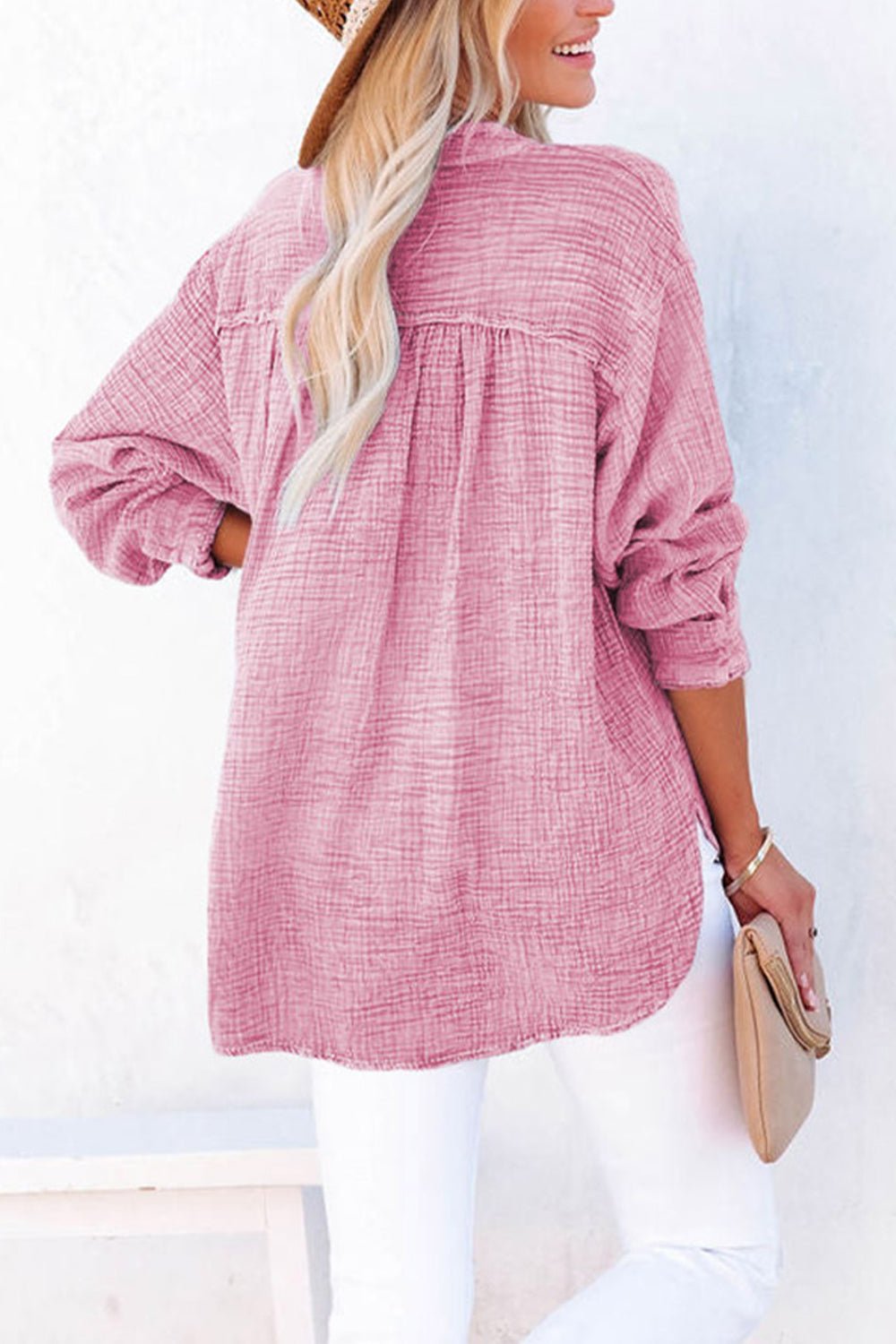 Buttoned Long Sleeve Blouse - Mervyns