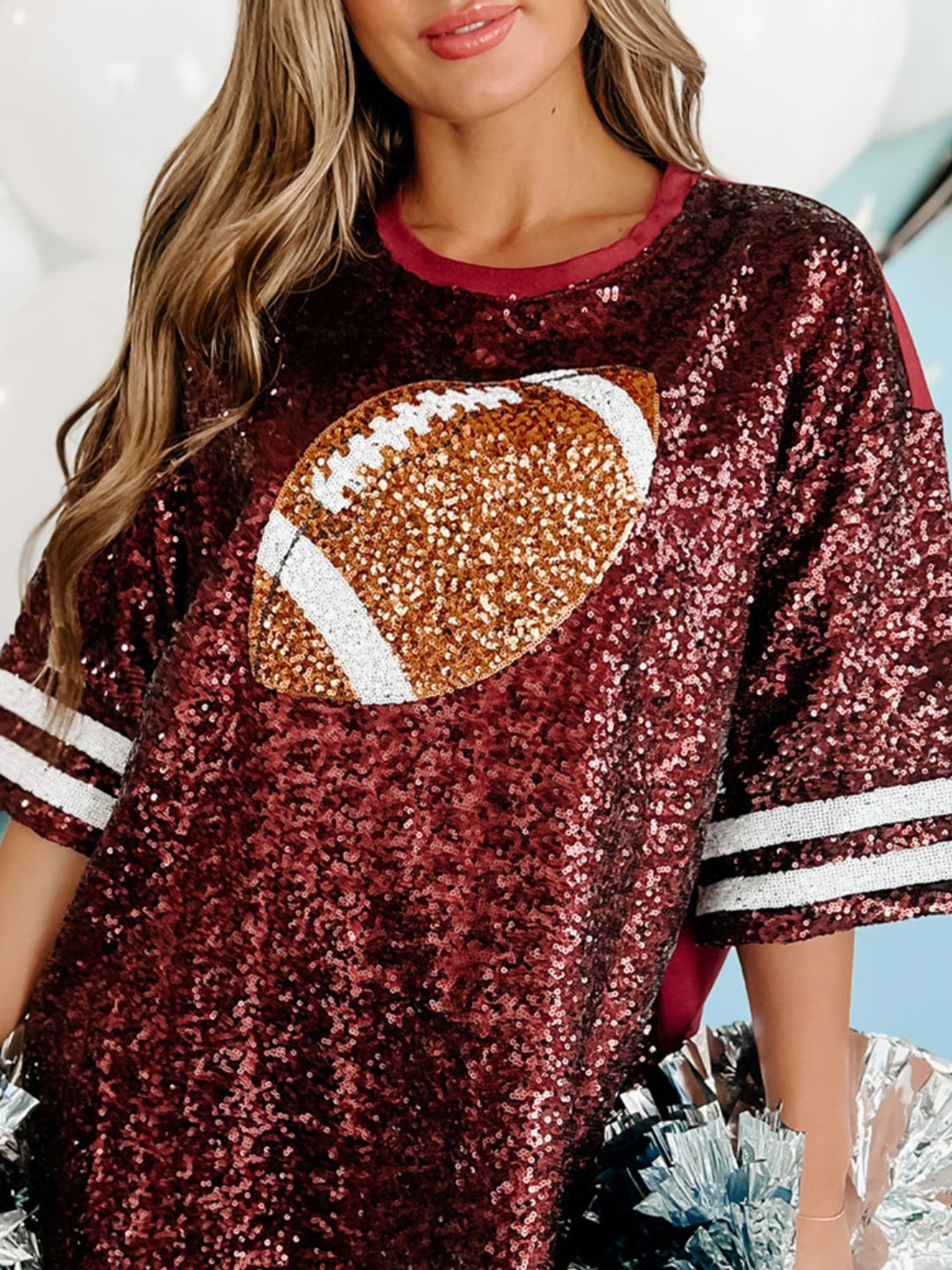 glitter football dress TOUCHDOWN SEQUIN JERSEY DRESS