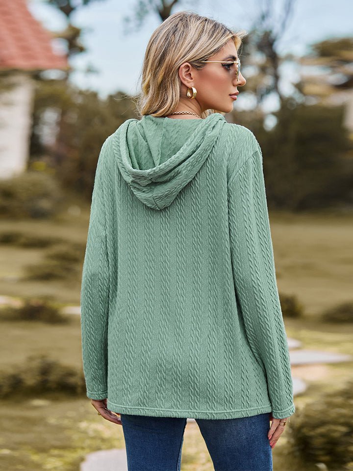 Cable - Knit Hooded Blouse - Mervyns