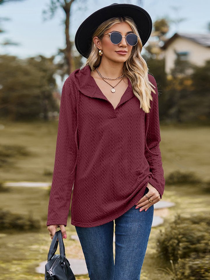 Cable - Knit Hooded Blouse - Mervyns