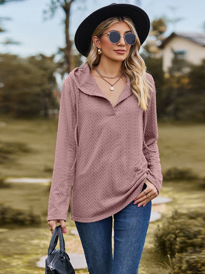 Cable - Knit Hooded Blouse - Mervyns