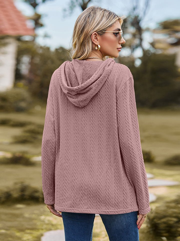 Cable - Knit Hooded Blouse - Mervyns