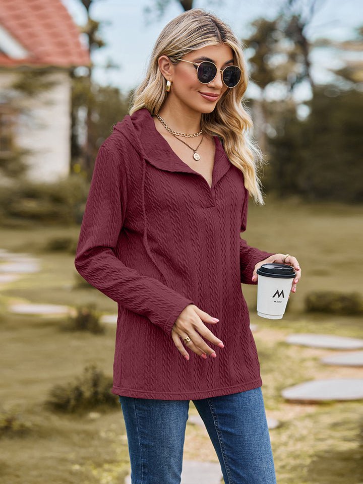 Cable - Knit Hooded Blouse - Mervyns