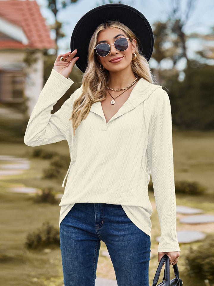 Cable - Knit Hooded Blouse - Mervyns