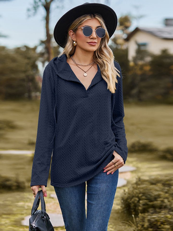 Cable - Knit Hooded Blouse - Mervyns