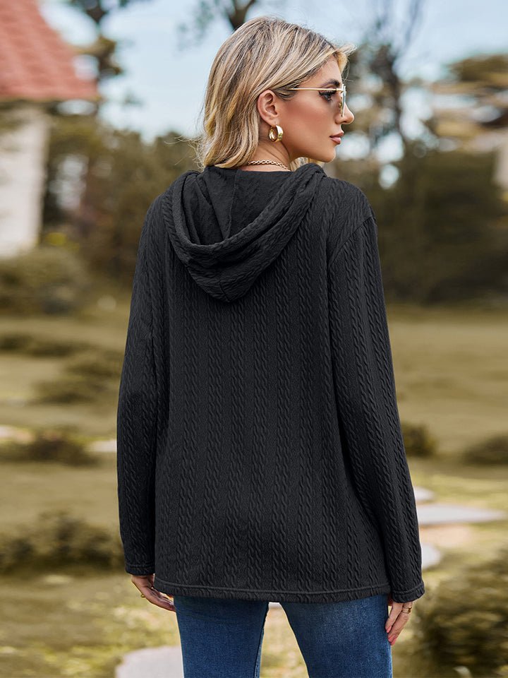 Cable - Knit Hooded Blouse - Mervyns