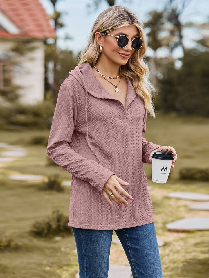 Cable - Knit Hooded Blouse - Mervyns