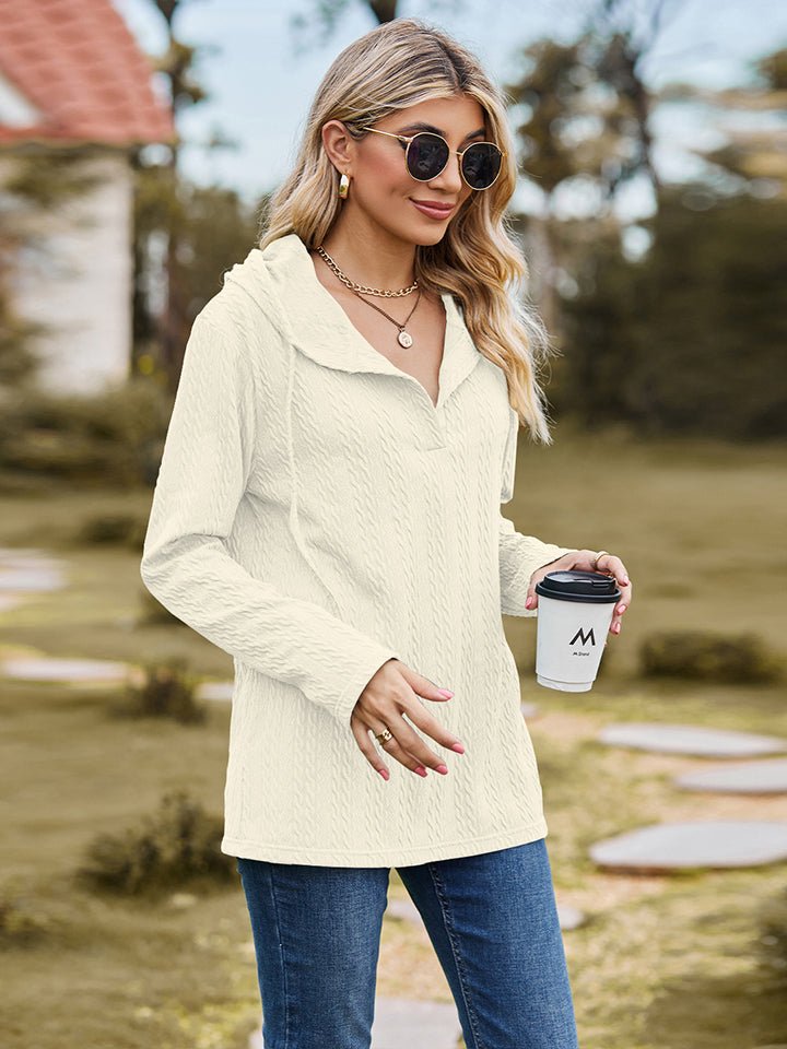 Cable - Knit Hooded Blouse - Mervyns