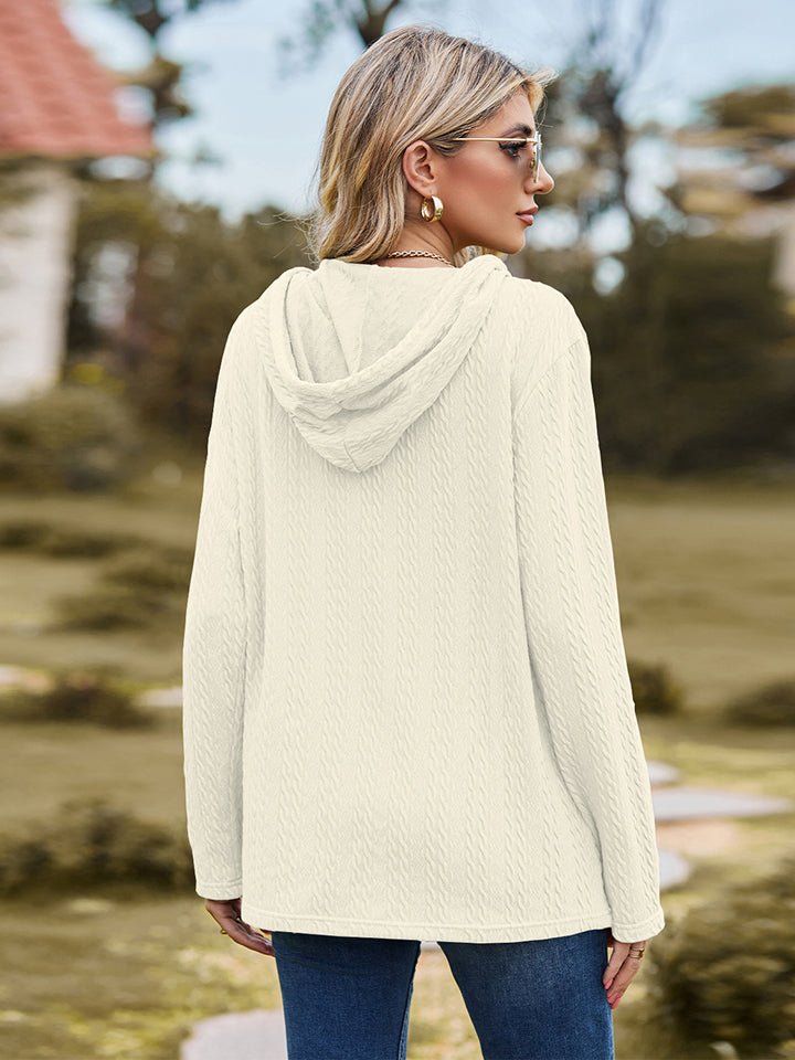 Cable - Knit Hooded Blouse - Mervyns