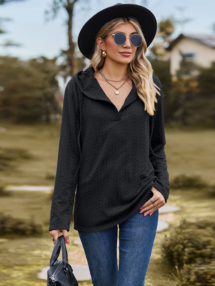 Cable - Knit Hooded Blouse - Mervyns