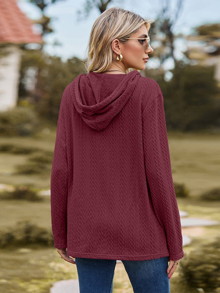 Cable - Knit Hooded Blouse - Mervyns