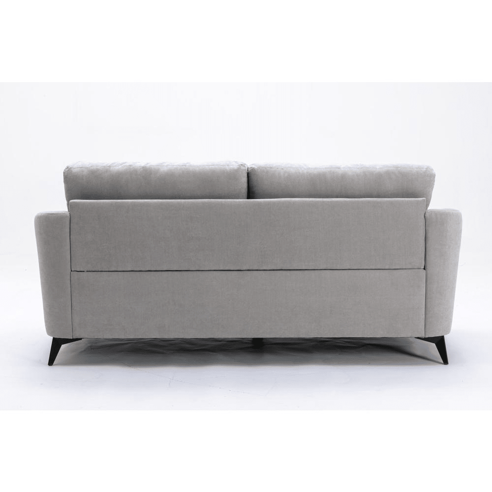 Callie Light Gray Velvet Fabric Sofa Loveseat Chair Living Room Set - Mervyns