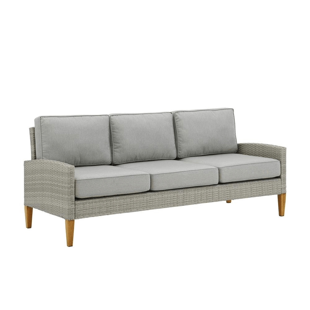 Capella Outdoor Wicker Sofa Gray/Acorn - Mervyns