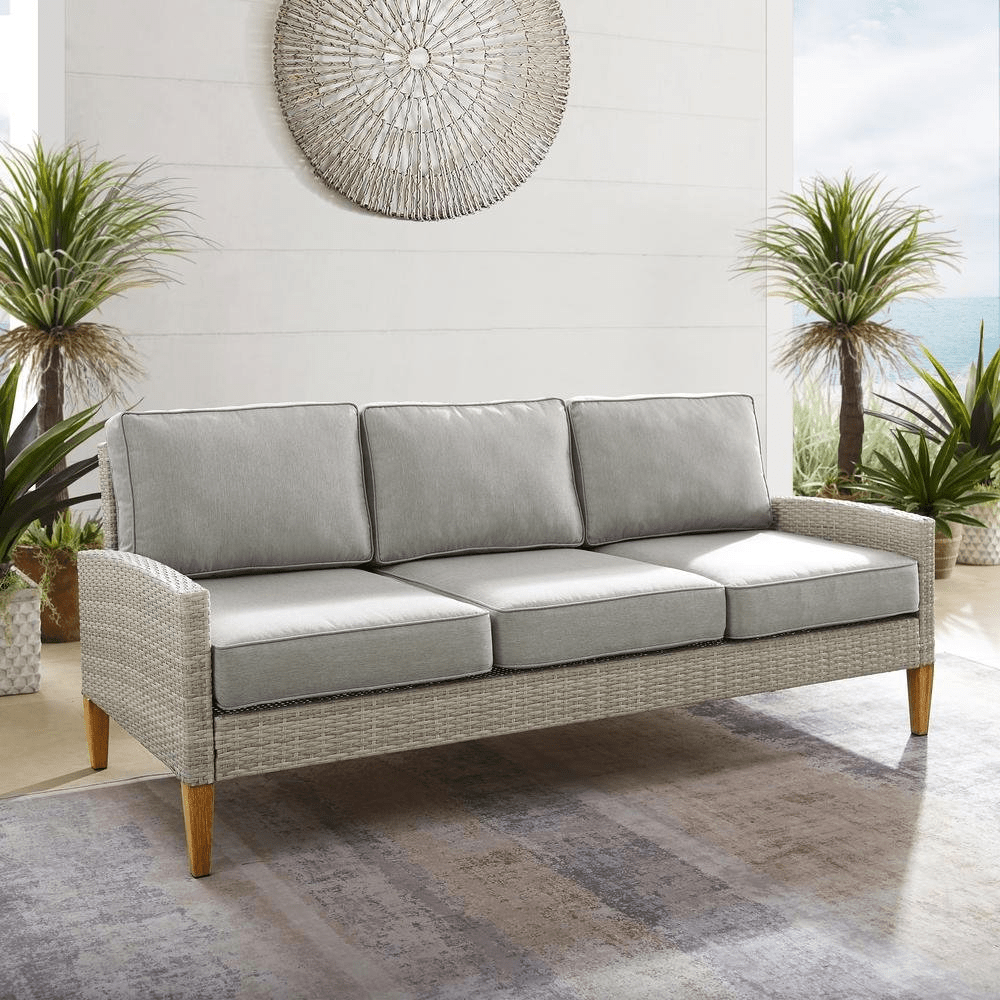 Capella Outdoor Wicker Sofa Gray/Acorn - Mervyns