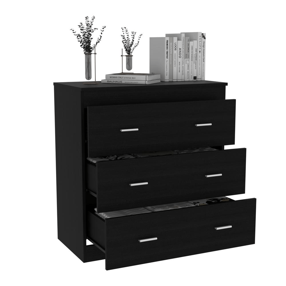 Capri Three Drawer Dresser - Black - Mervyns