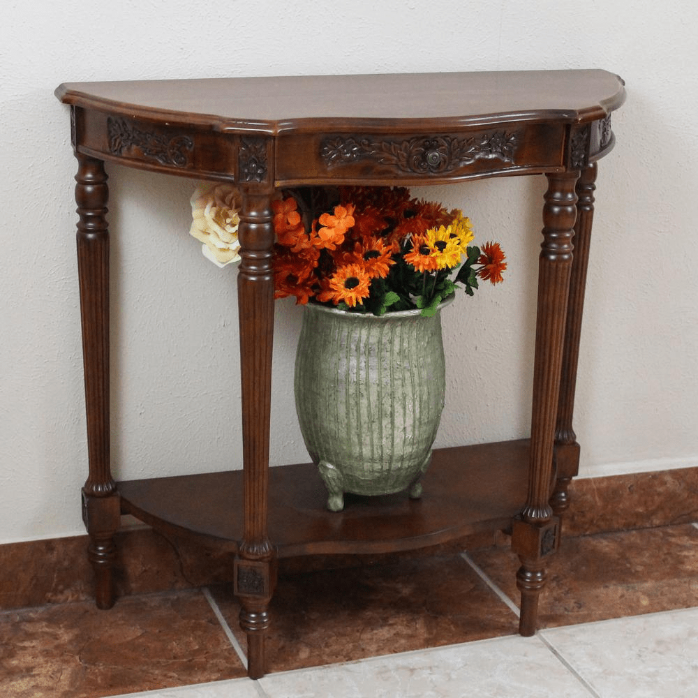 Carved Wood One Drawer Console Table - Mervyns