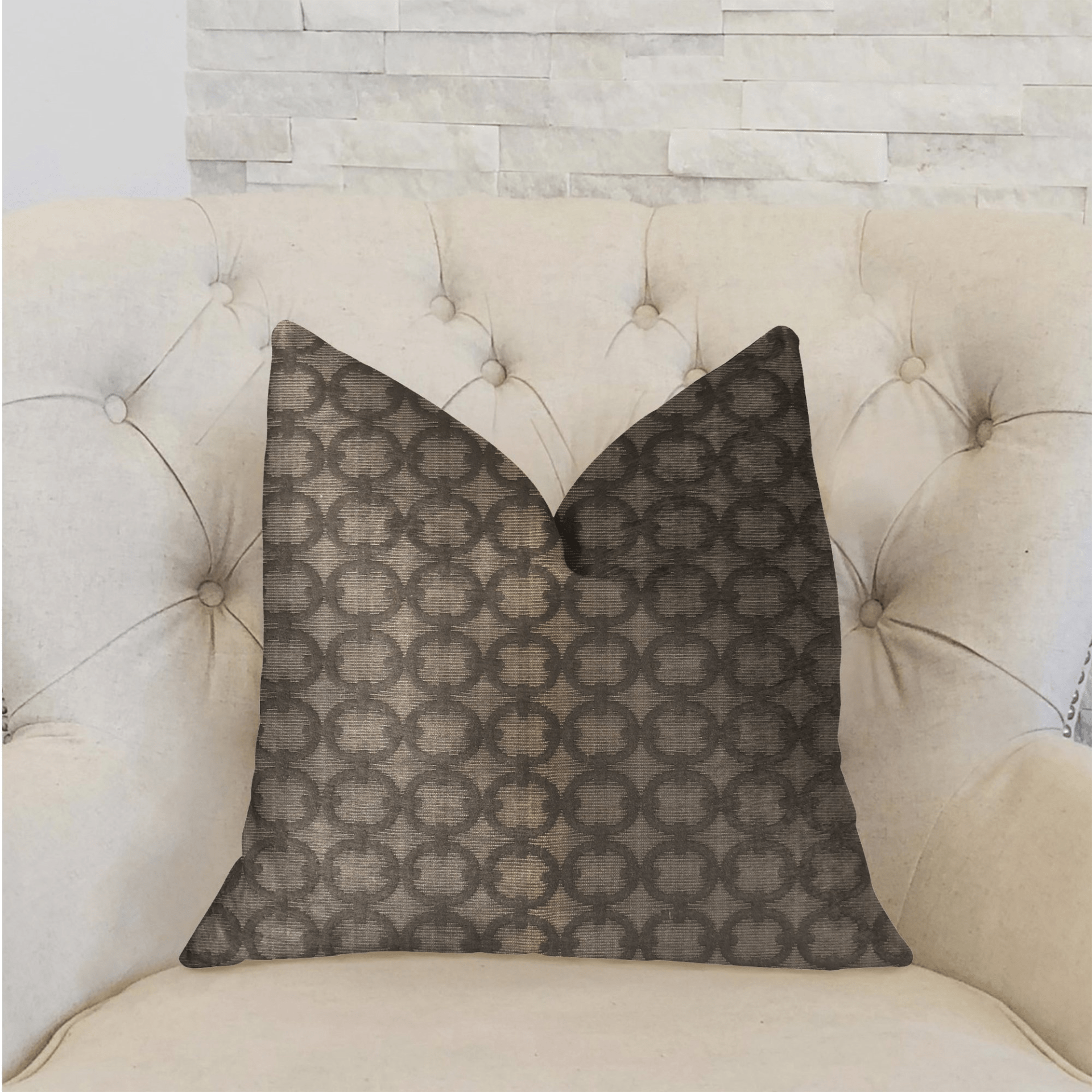 Cercles Dark Brown Luxury Throw Pillow - Mervyns