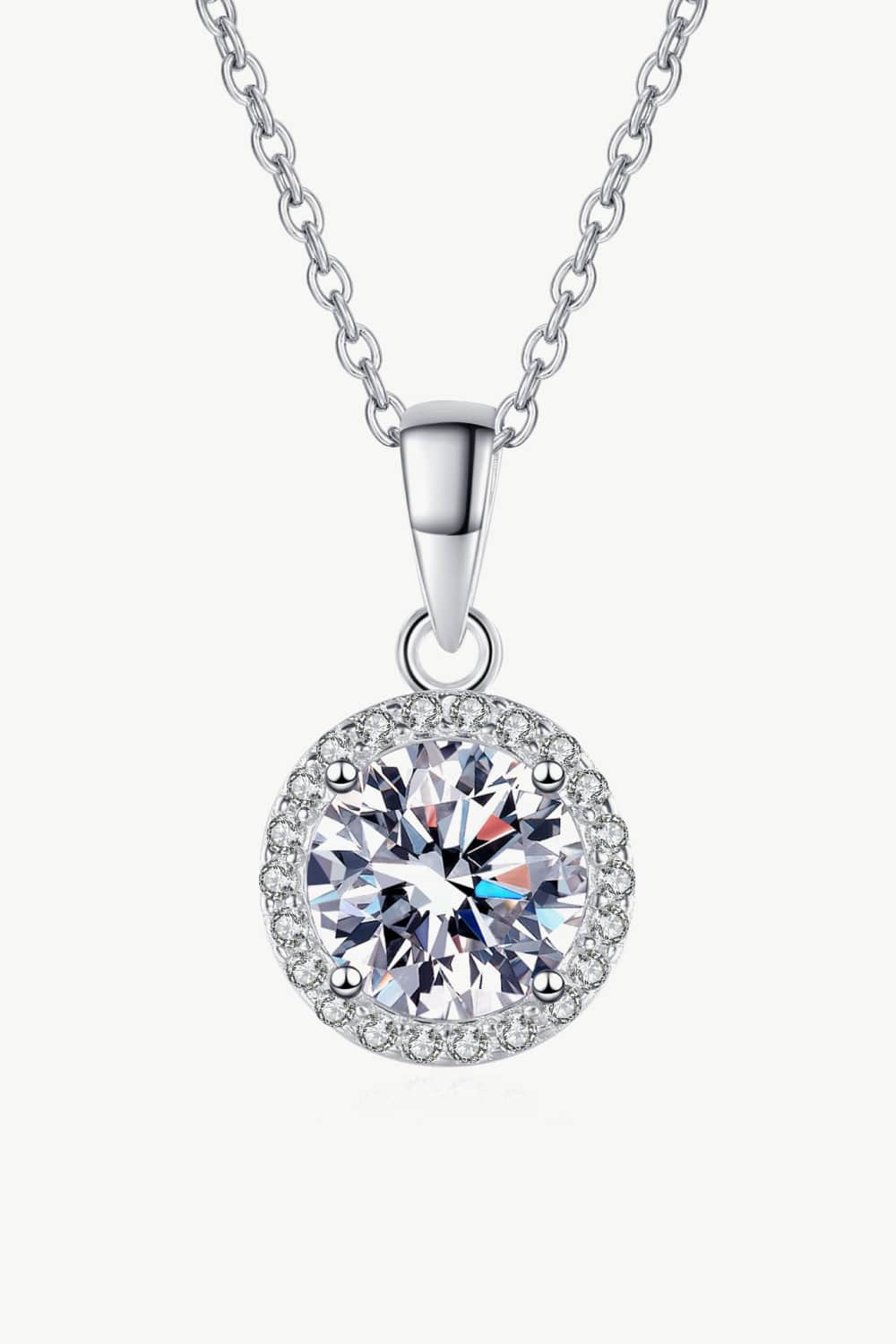 Chance to Charm 1 Carat Moissanite Round Pendant Chain Necklace - Mervyns